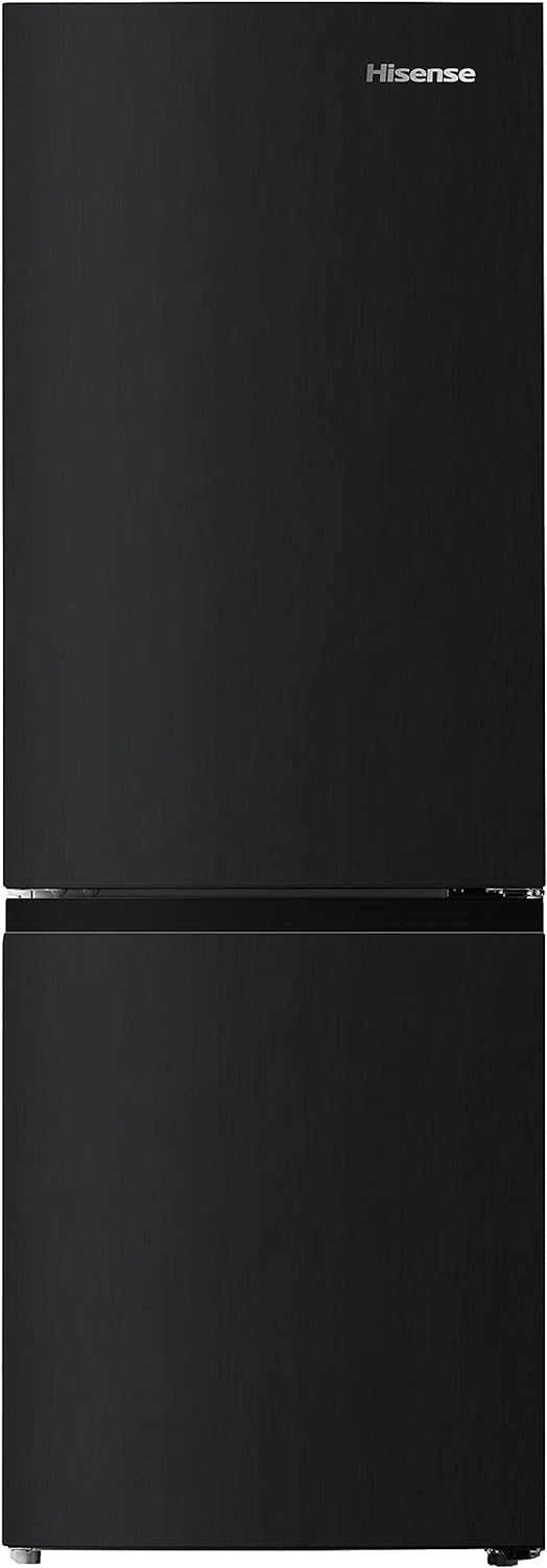 冷蔵庫 幅49cm、175リットル ブラック、HR-D1701B 2ドア、右開き、大容量、122リットル冷凍庫、スリムライン