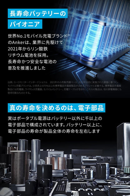 Portable Power Station 福祉グッズ ポータブル電源 小型 軽量 定格300W AC2ポート 長寿命10年 リン酸鉄