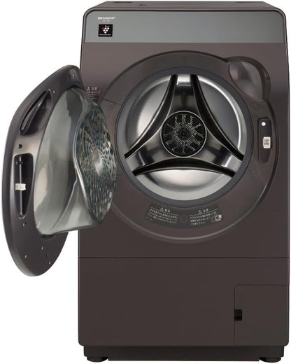 タンブル乾燥機 洗濯10kg 乾燥6kg 幅59.5cm ヒーターセンサー乾燥 自動乾燥 ダクト清掃 ES-K10B-TL 左開き ダークブラウン