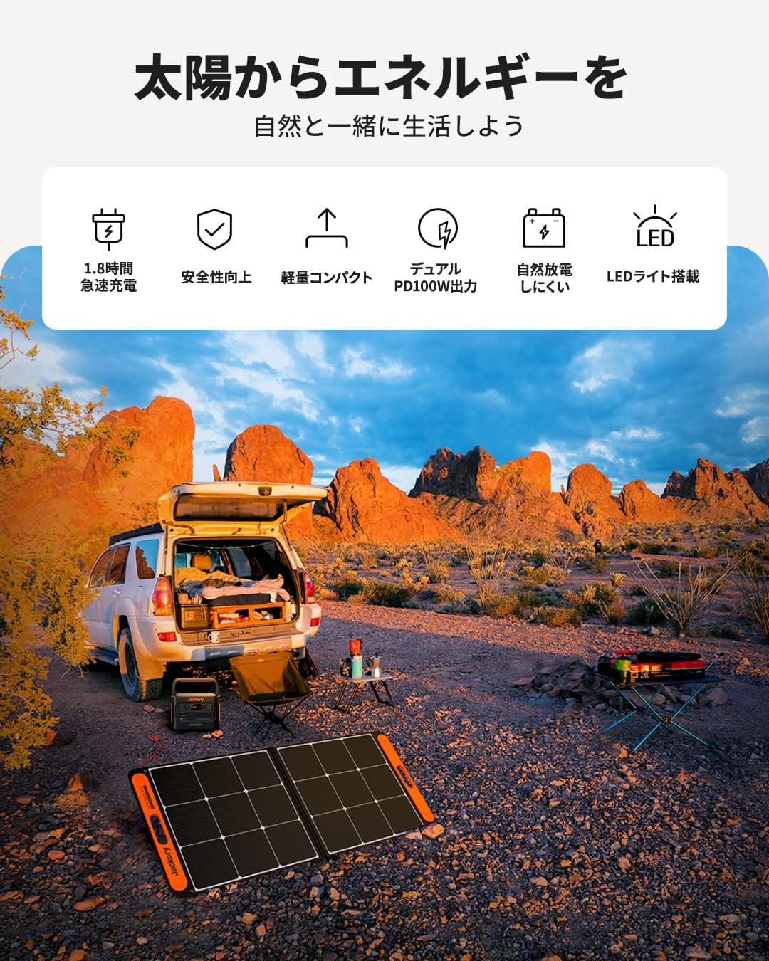 ソーラー発電機 1000 Pro ポータブル電源 大容量 1002Wh 1.8時間フル充電 節電 停電対策 キャンプ 車中泊 アウトドア 防災用品 非常用電源 ポータブルバッテリー AC100V 50Hz/60Hz